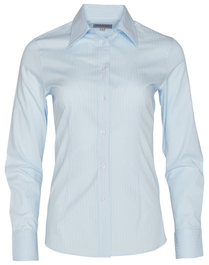 [M8100L] Women's Self Stripe L/S Shirt
