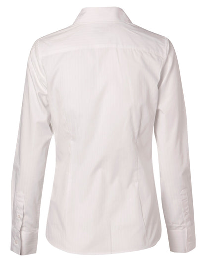 [M8100L] Women's Self Stripe L/S Shirt