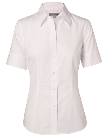 [M8100S] Women's Self Stripe S/S Shirt