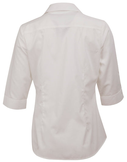 [M8110Q] Ladies' Dobby Striped Taped 3/4 Sleeve Shirt