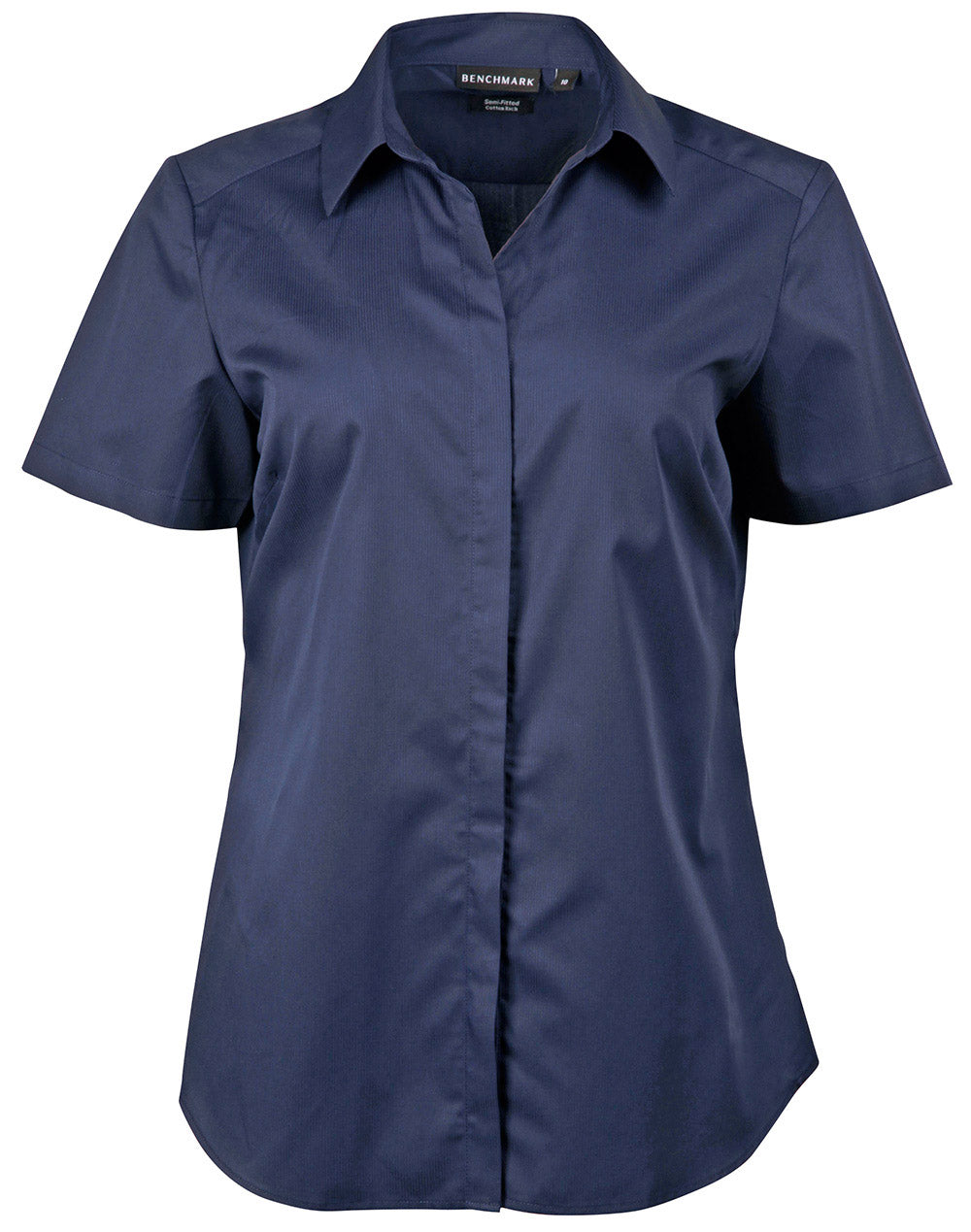 [M8110S] Ladies' Dobby Striped Taped S/S Shirt