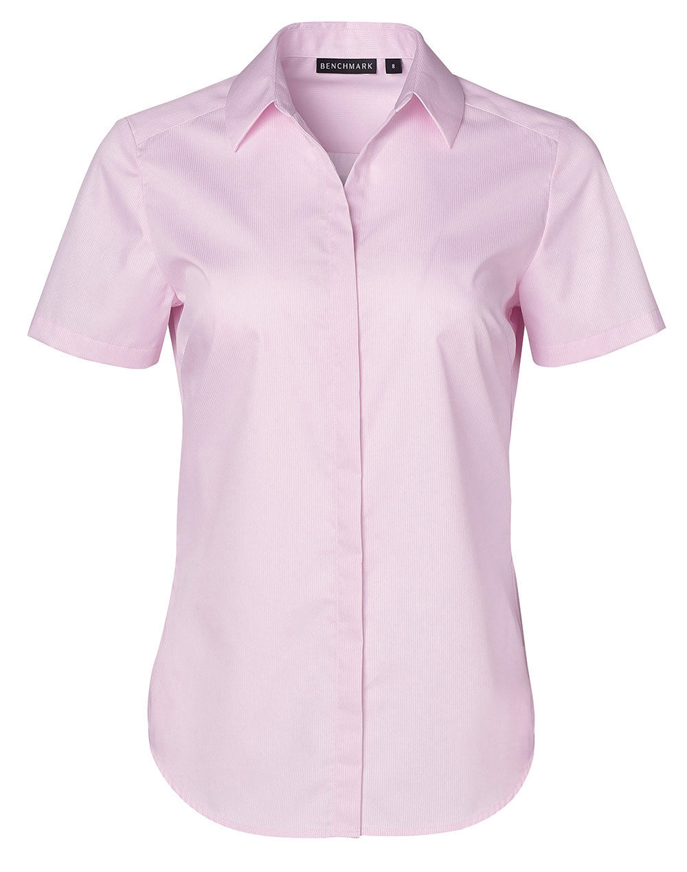 [M8110S] Ladies' Dobby Striped Taped S/S Shirt