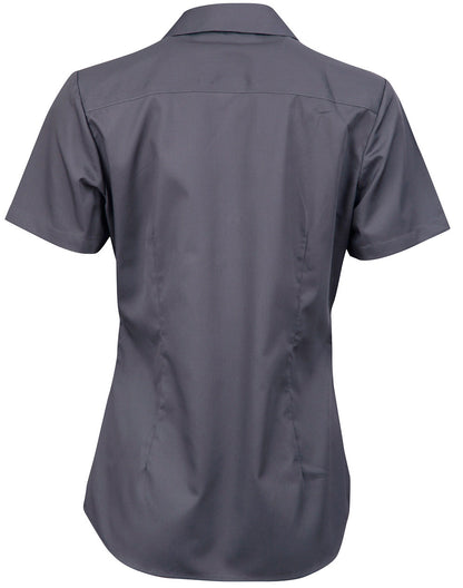 [M8110S] Ladies' Dobby Striped Taped S/S Shirt