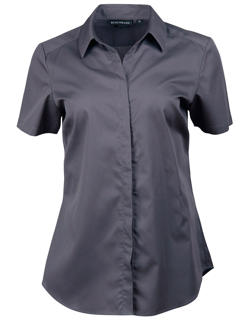 [M8110S] Ladies' Dobby Striped Taped S/S Shirt