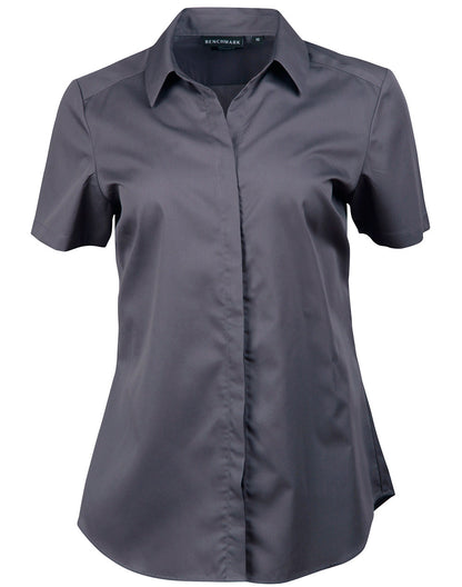[M8110S] Ladies' Dobby Striped Taped S/S Shirt