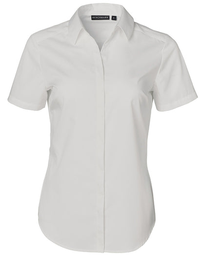 [M8110S] Ladies' Dobby Striped Taped S/S Shirt