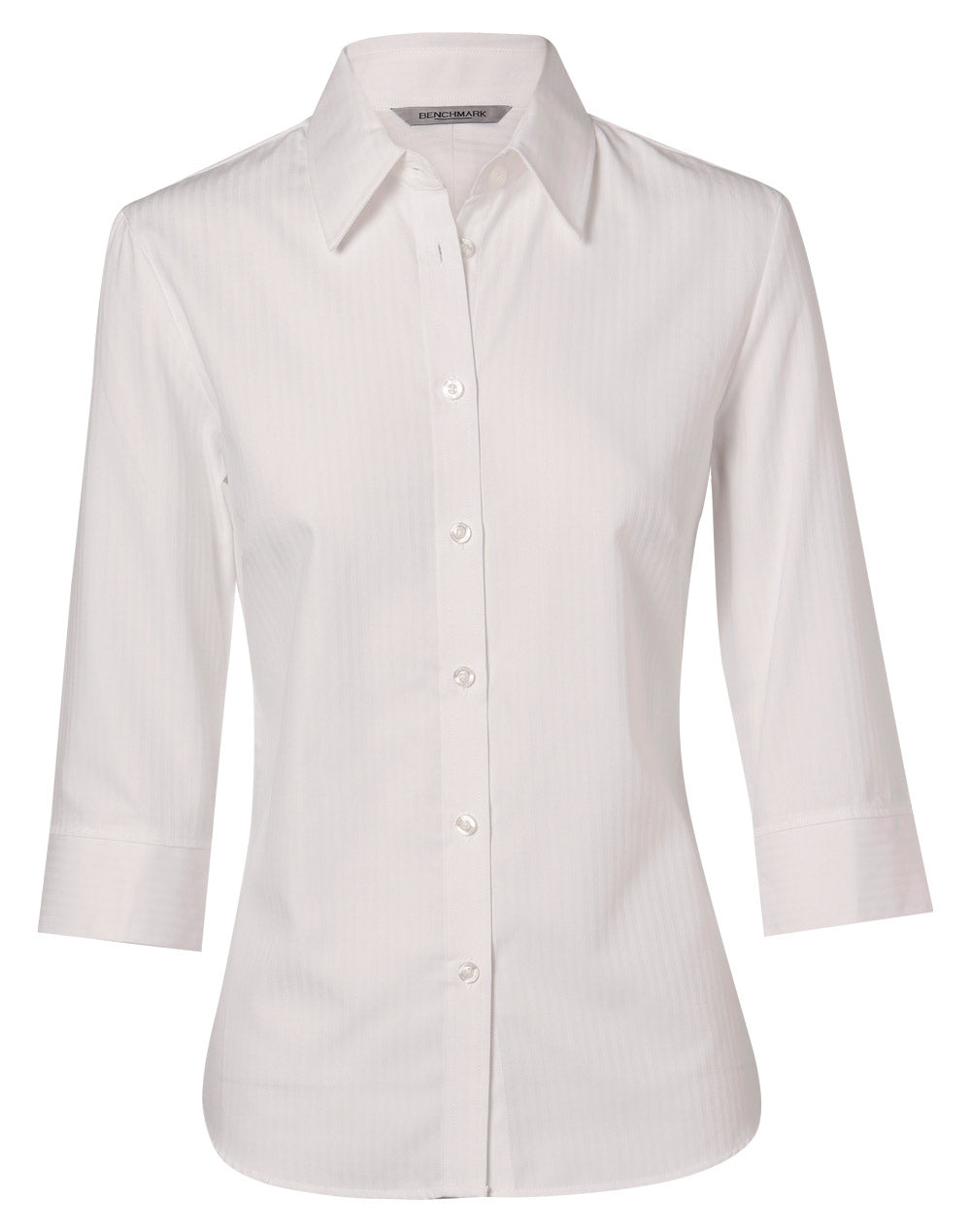 [M8113] Women's Mini Herringbone 3/4 Sleeve Shirt