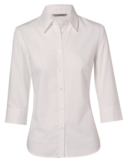 [M8113] Women's Mini Herringbone 3/4 Sleeve Shirt
