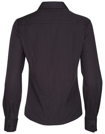 [M8132] Women's Dobby Stripe Long Sleeve Shirt