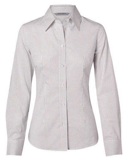 [M8200L] Women's Ticking Stripe L/S Shirt