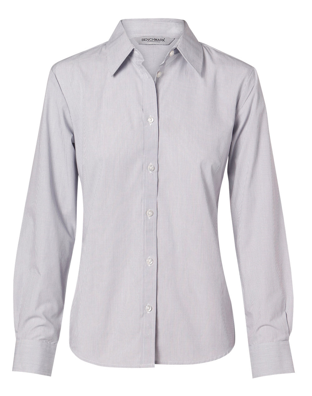[M8212] Women's Fine Stripe Long Sleeve Shirt