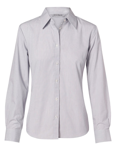 [M8212] Women's Fine Stripe Long Sleeve Shirt