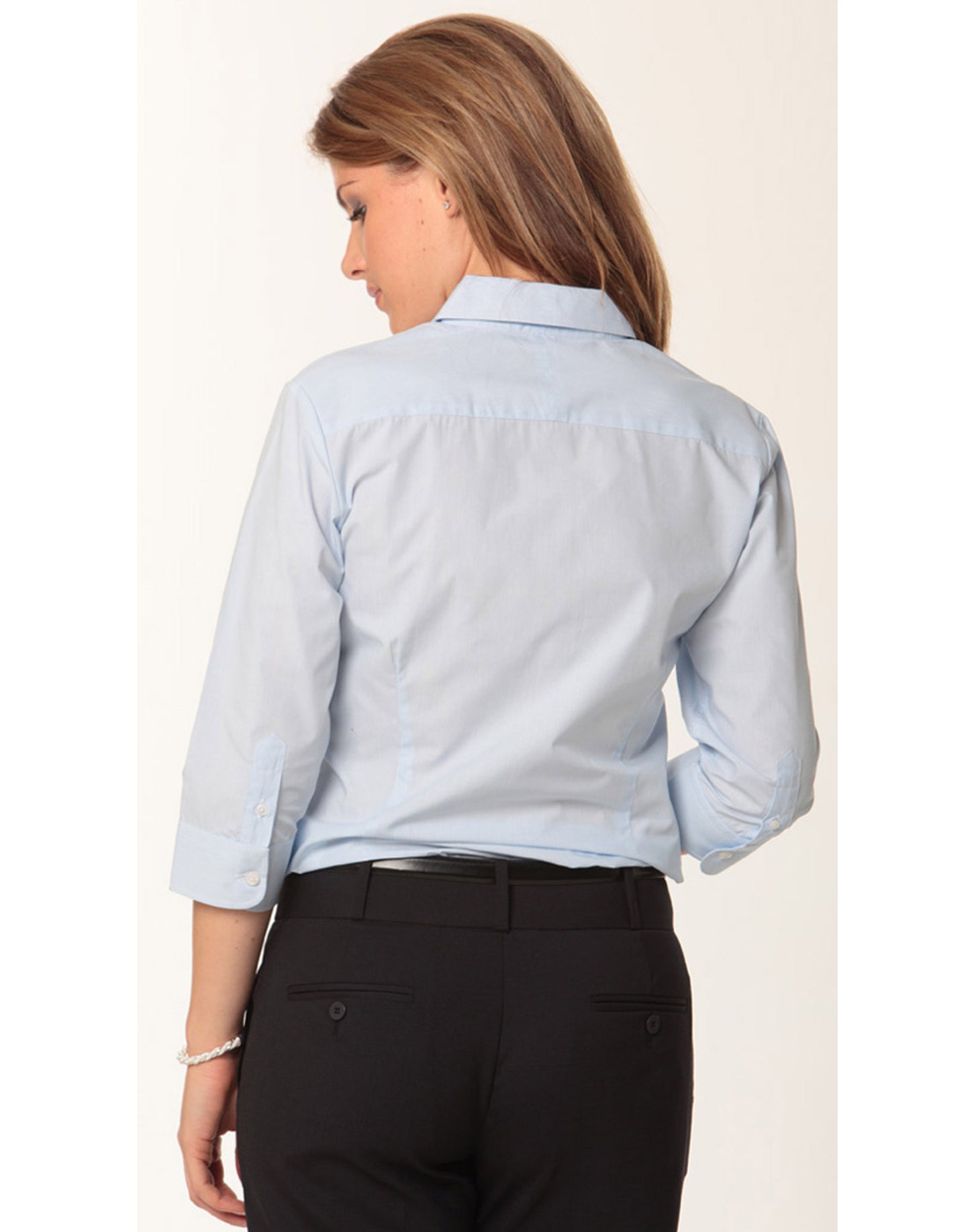 [M8213] Women's Fine Stripe 3/4 Sleeve Shirt