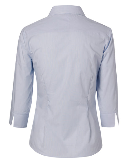 [M8213] Women's Fine Stripe 3/4 Sleeve Shirt