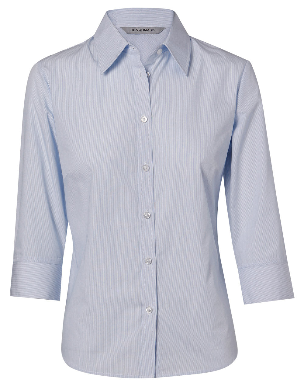 [M8213] Women's Fine Stripe 3/4 Sleeve Shirt