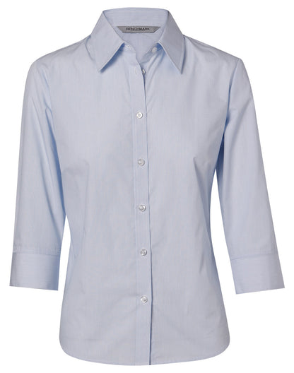 [M8213] Women's Fine Stripe 3/4 Sleeve Shirt