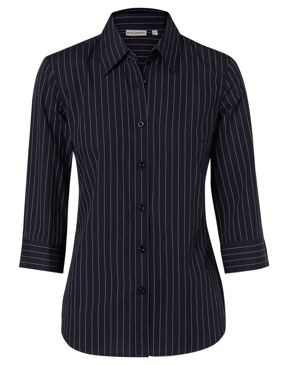 [M8223] Women's Pin Stripe 3/4 Sleeve Shirt