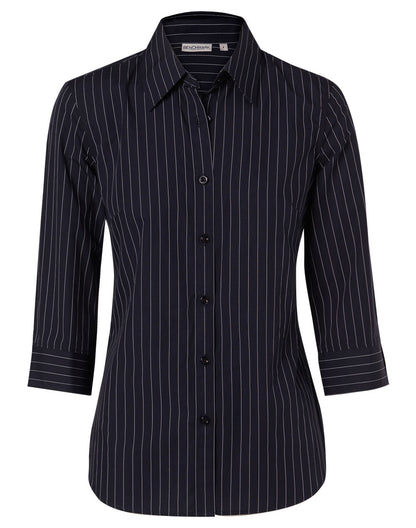 [M8223] Women's Pin Stripe 3/4 Sleeve Shirt