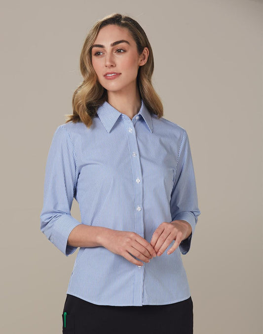 [M8233] Women's Balance Stripe 3/4 Sleeve Shirt