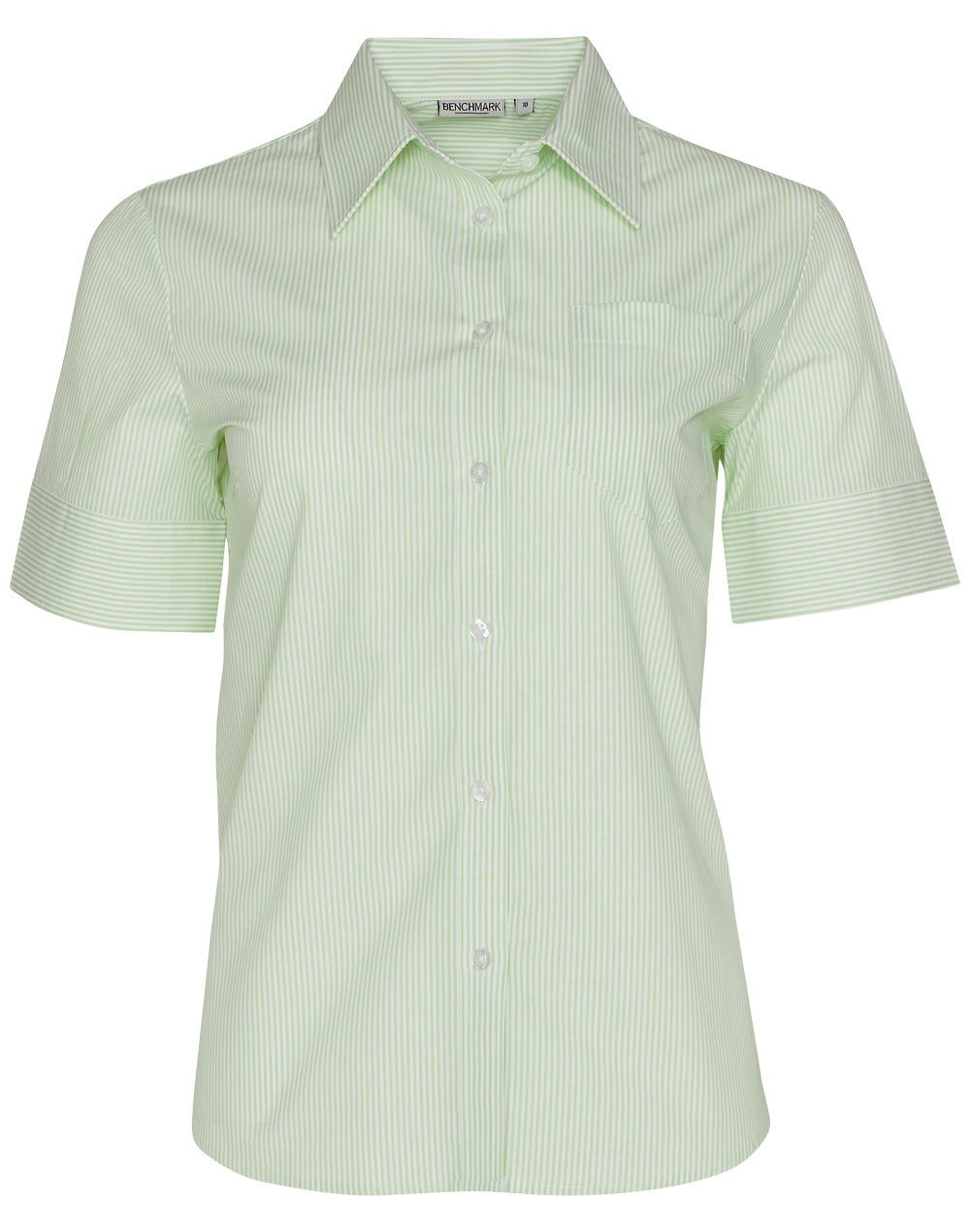 [M8234] Women's Balance Stripe Short Sleeve Shirt