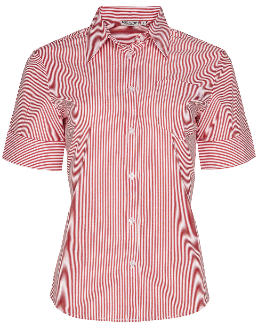 [M8234] Women's Balance Stripe Short Sleeve Shirt
