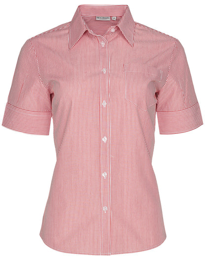 [M8234] Women's Balance Stripe Short Sleeve Shirt