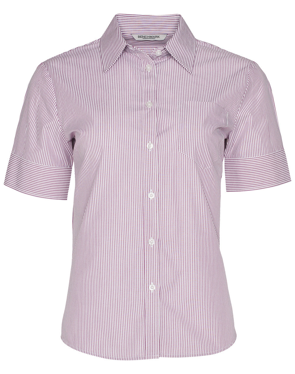 [M8234] Women's Balance Stripe Short Sleeve Shirt
