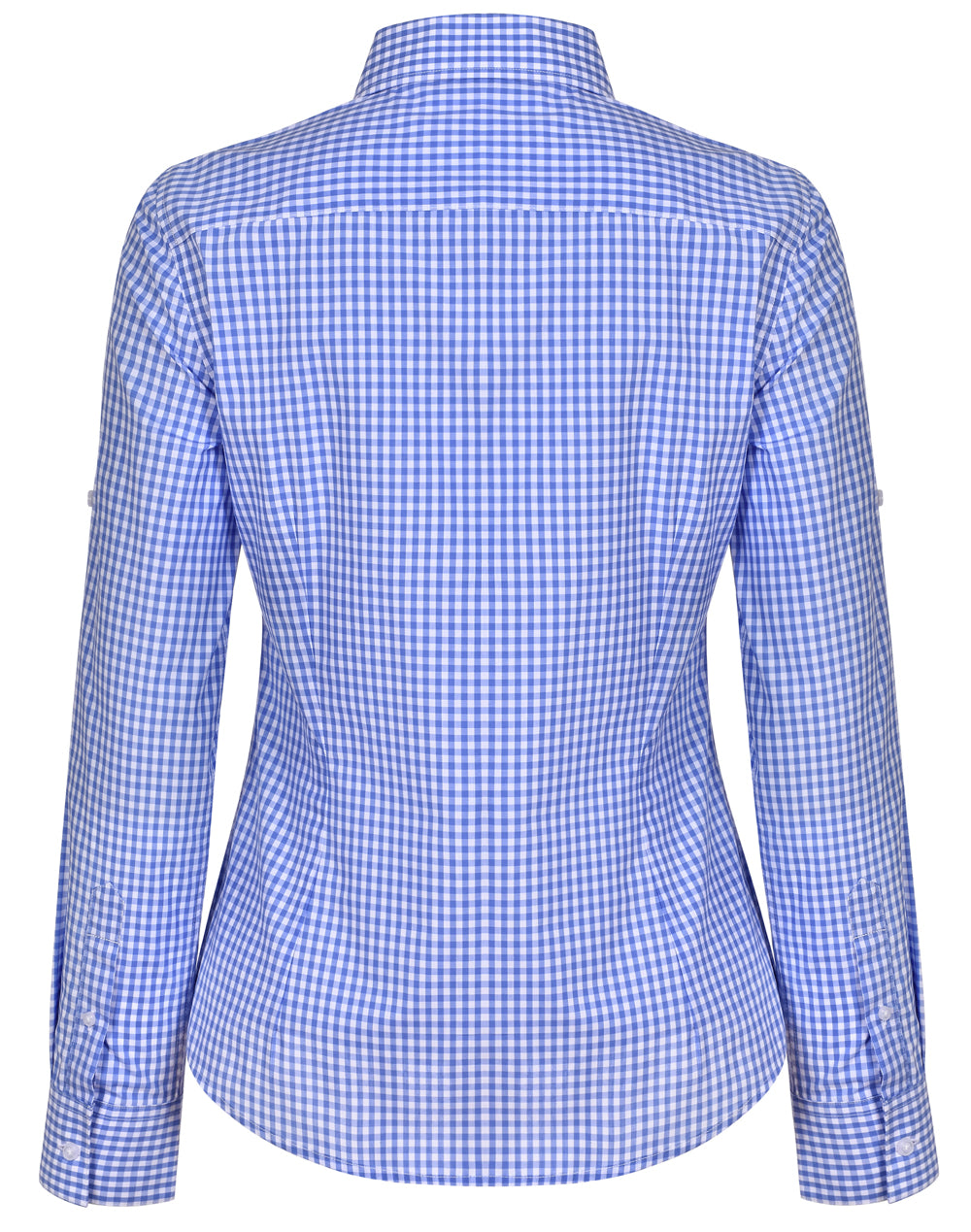 [M8300L] Women's Gingham Check Roll-up L/S Shirt