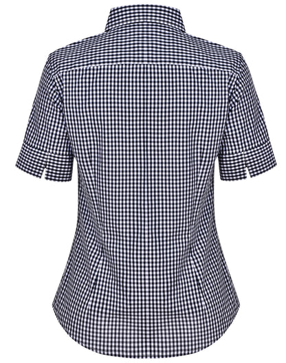 [M8300S] Women's Gingham Check S/S Shirt