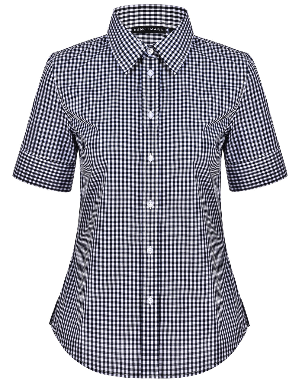 [M8300S] Women's Gingham Check S/S Shirt