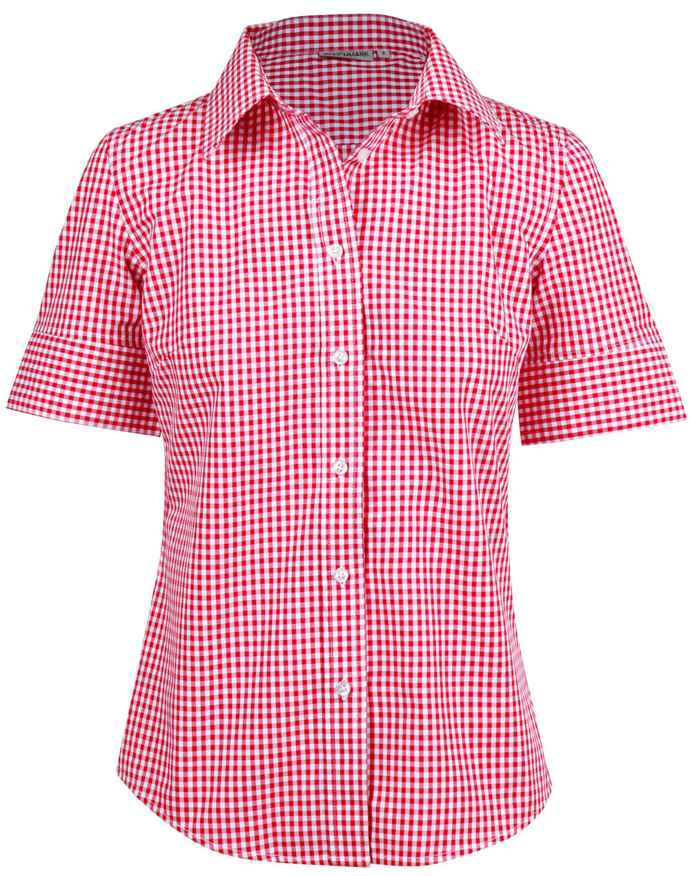 [M8300S] Women's Gingham Check S/S Shirt