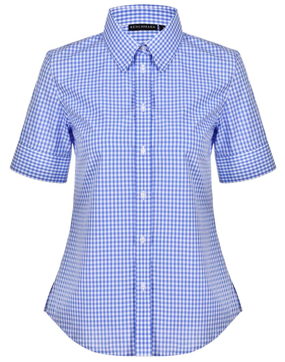[M8300S] Women's Gingham Check S/S Shirt