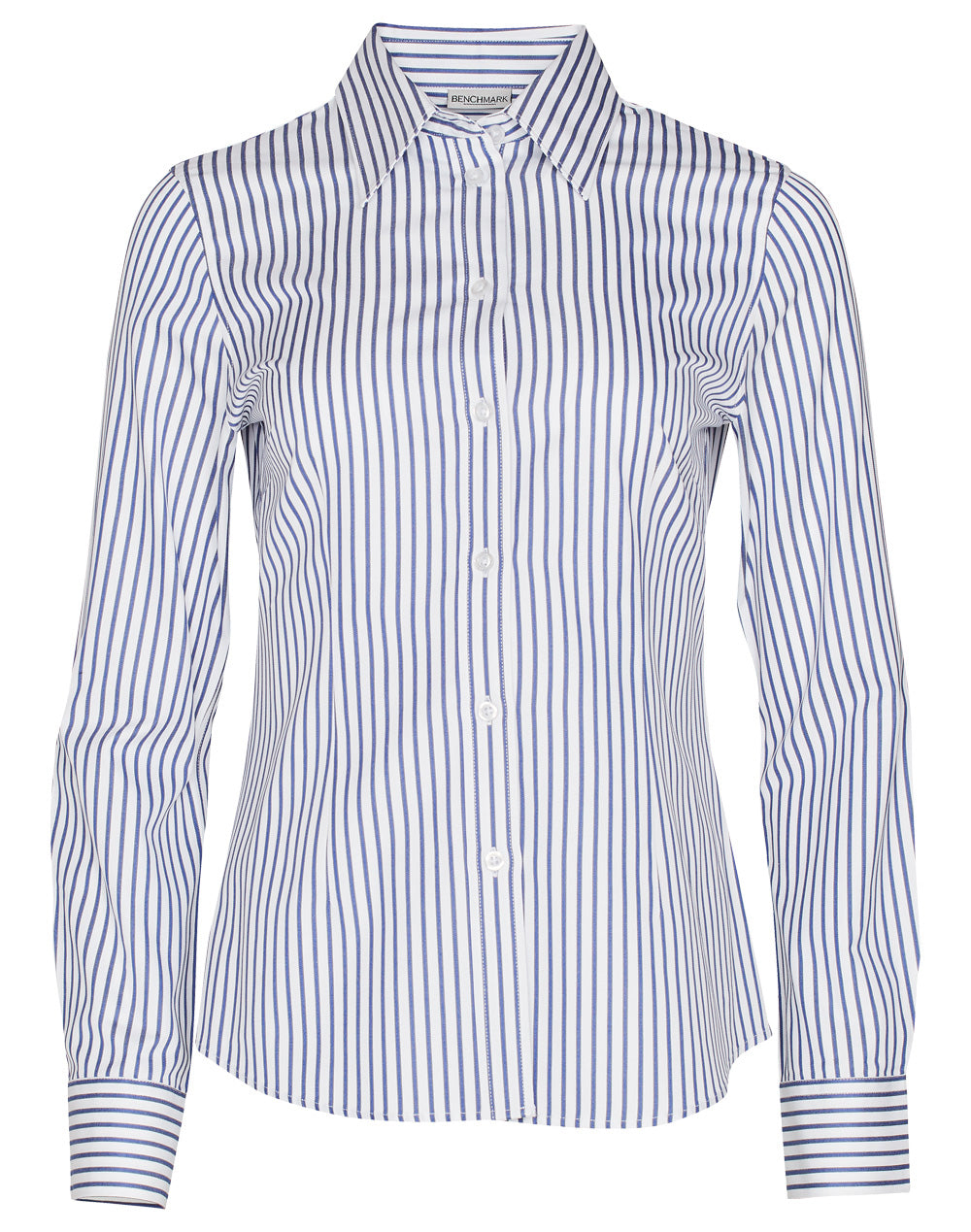 [M8310L] Women's Sateen Stripe L/S Shirt
