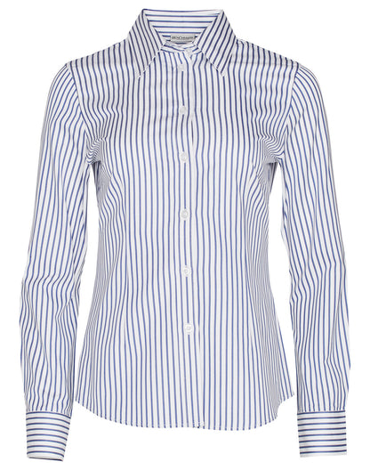 [M8310L] Women's Sateen Stripe L/S Shirt