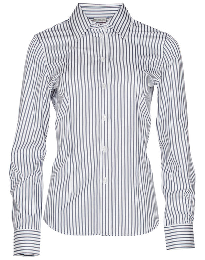 [M8310L] Women's Sateen Stripe L/S Shirt