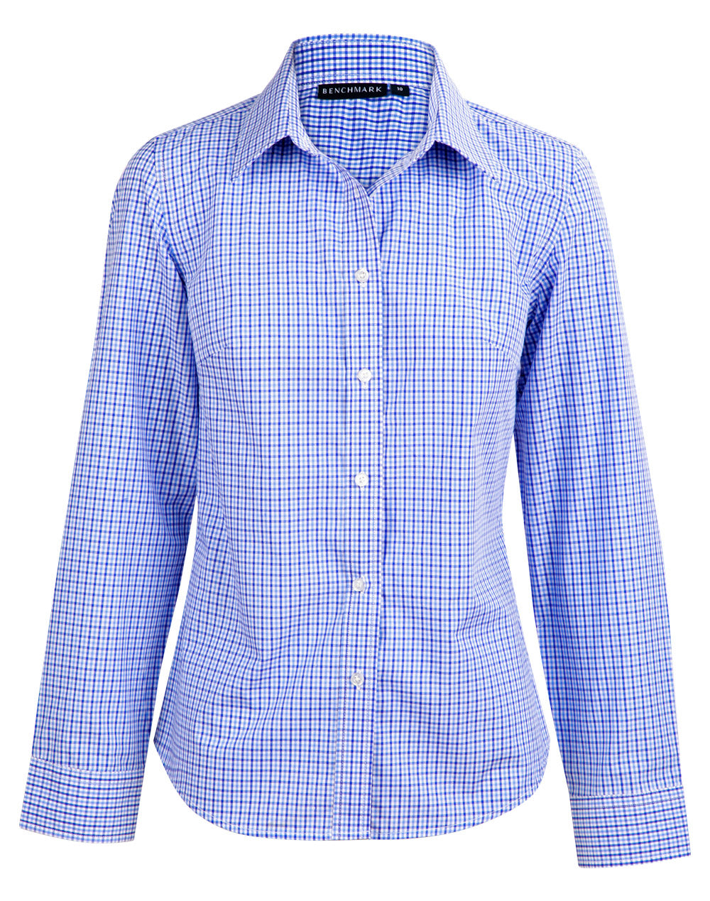 [M8320L] Ladies' Two Tone Check L/S Shirt