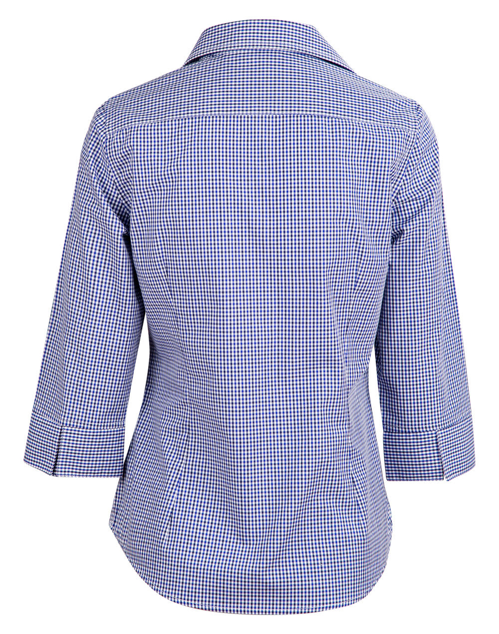 [M8320Q] Ladies' Two Tone Check 3/4 Sleeve Shirt