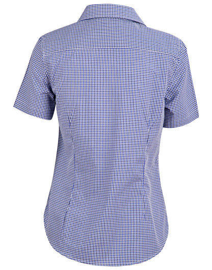 [M8320S] Ladies' Two Tone Check S/S Shirt