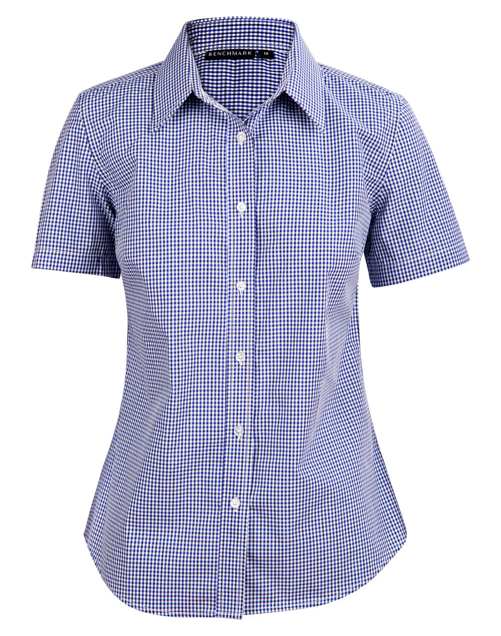 [M8320S] Ladies' Two Tone Check S/S Shirt