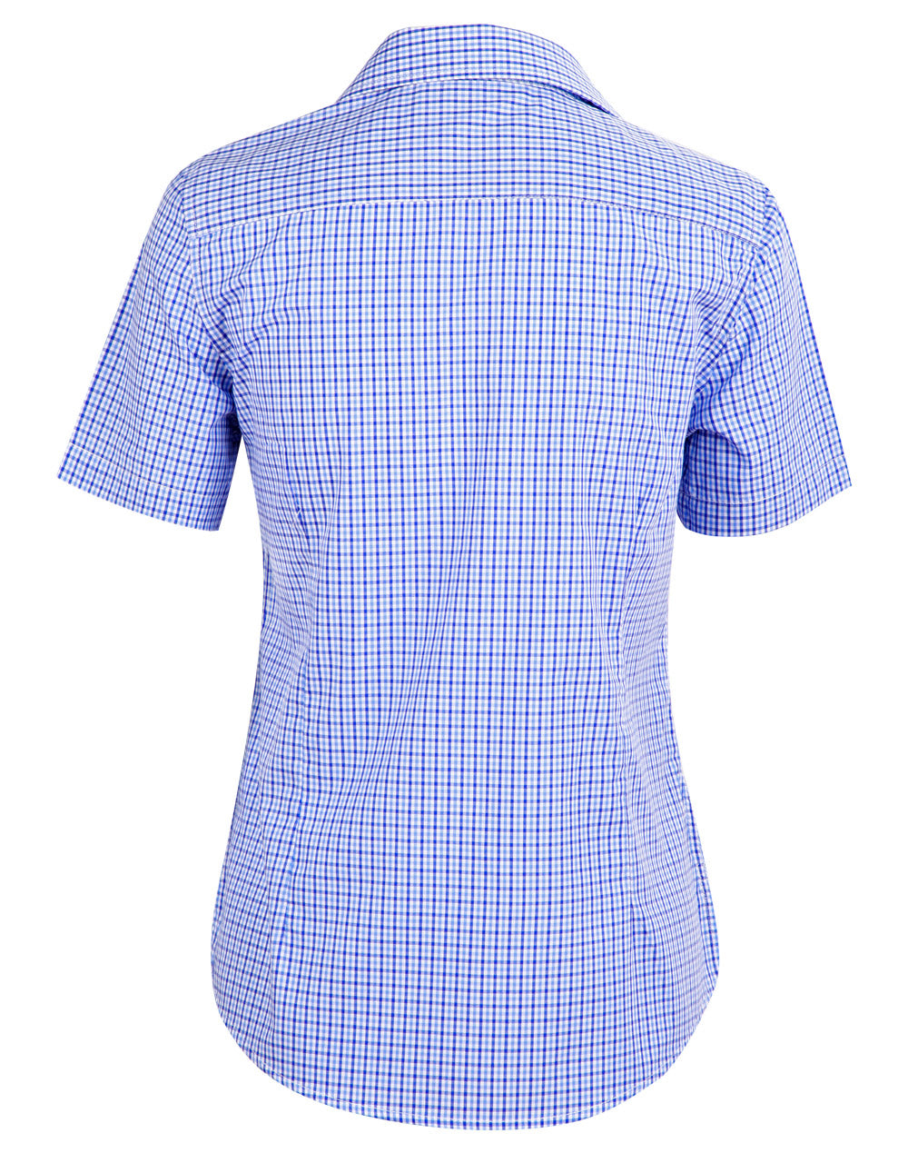 [M8320S] Ladies' Two Tone Check S/S Shirt