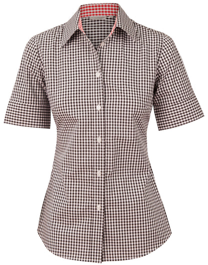 [M8330S] Women's Gingham Check S/S Shirt