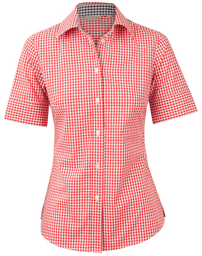 [M8330S] Women's Gingham Check S/S Shirt