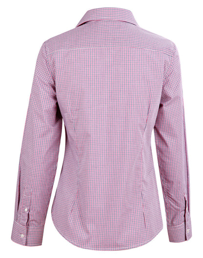 [M8340L] Ladies' Two Tone Mini Check L/S Shirt