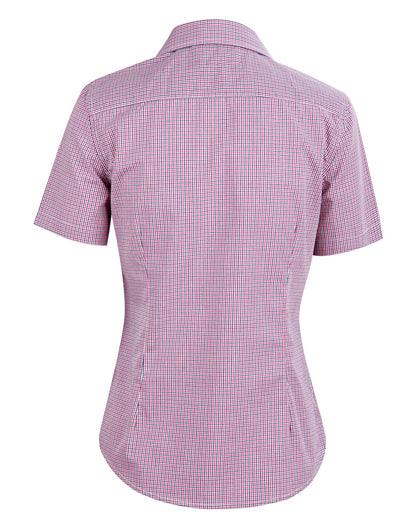 [M8340S] Ladies' Two Tone Mini Check S/S Shirt