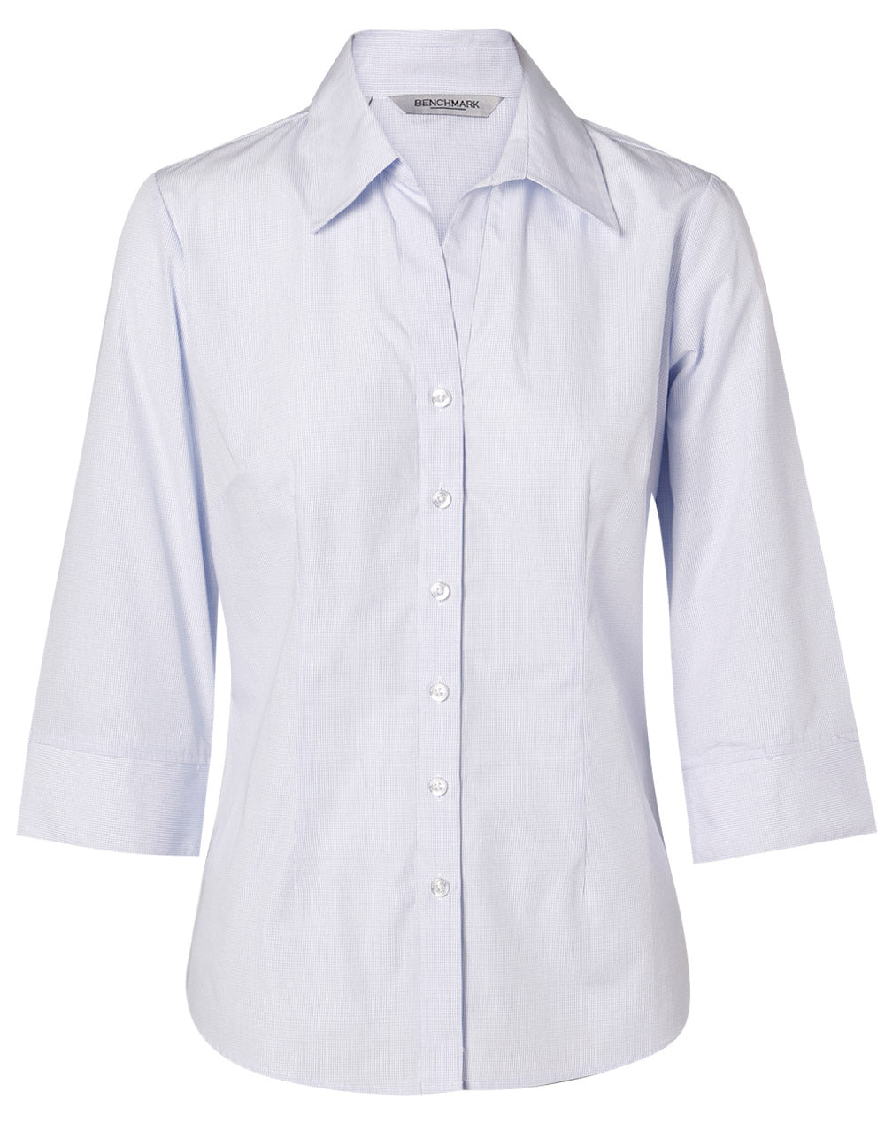 [M8360Q] Women's Mini Check 3/4 Sleeve Shirt