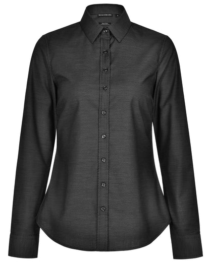 [M8400L] Ladies' Pin Dot Stretch L/S Shirt