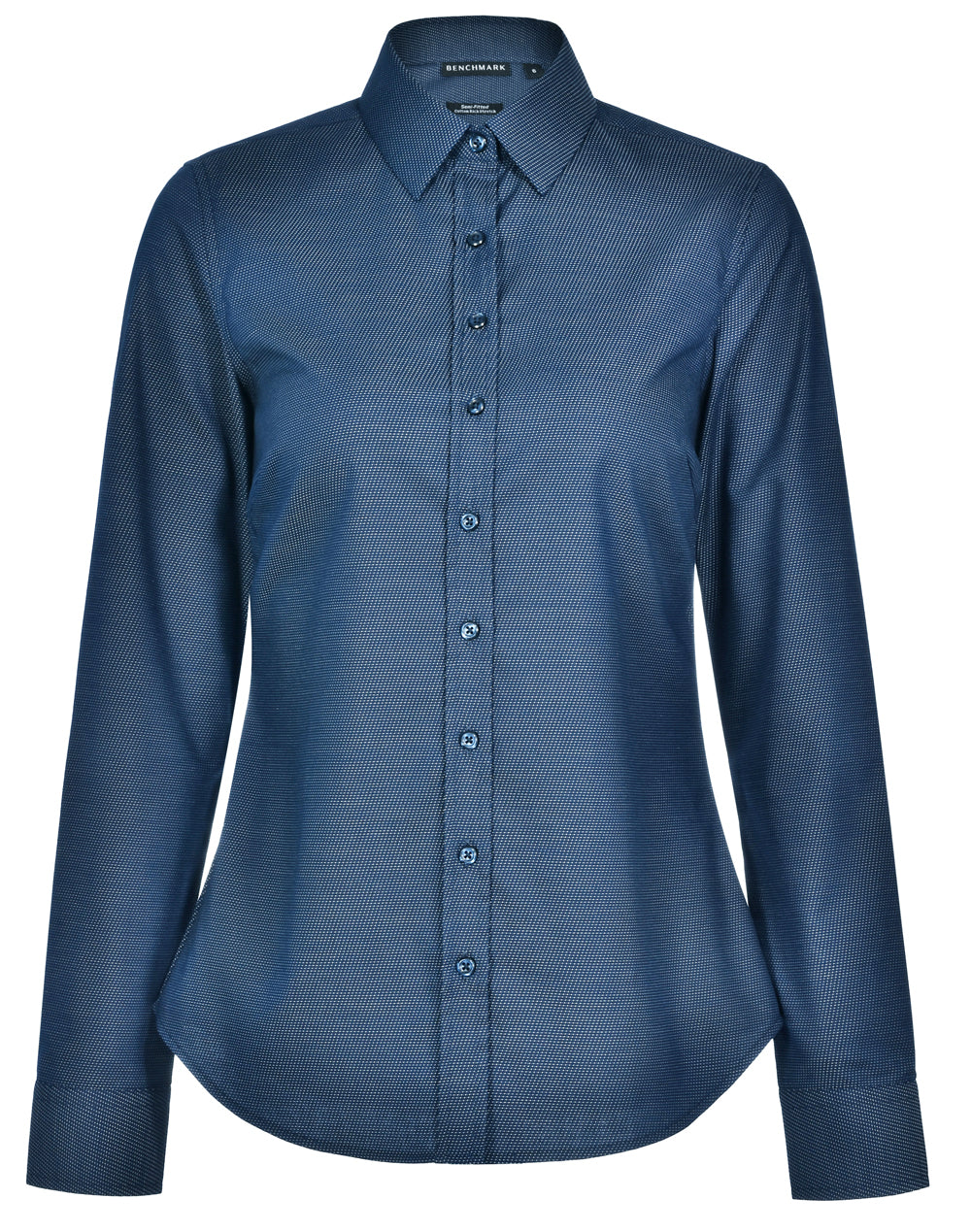[M8400L] Ladies' Pin Dot Stretch L/S Shirt