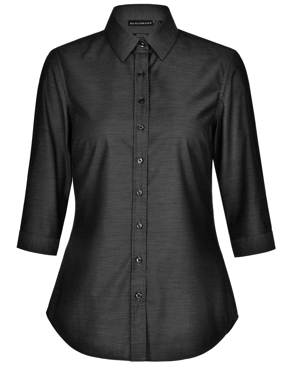 [M8400Q] Ladies' Pin Dot Stretch 3/4 Sleeve Shirt