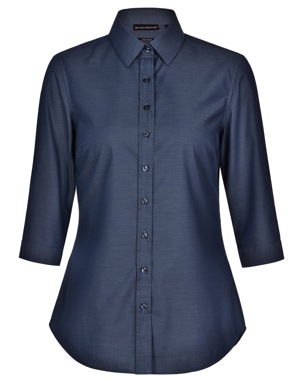 [M8400Q] Ladies' Pin Dot Stretch 3/4 Sleeve Shirt