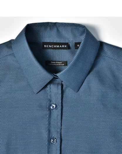 [M8400Q] Ladies' Pin Dot Stretch 3/4 Sleeve Shirt